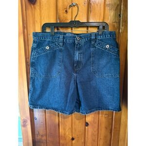 Faded Glory Denim Shorts Dark Wash Casual‎ Size 16